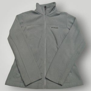 COLUMBIA Women's S Seafoam Green Fleece Jacket Full Zip Long Sleeve LOGO